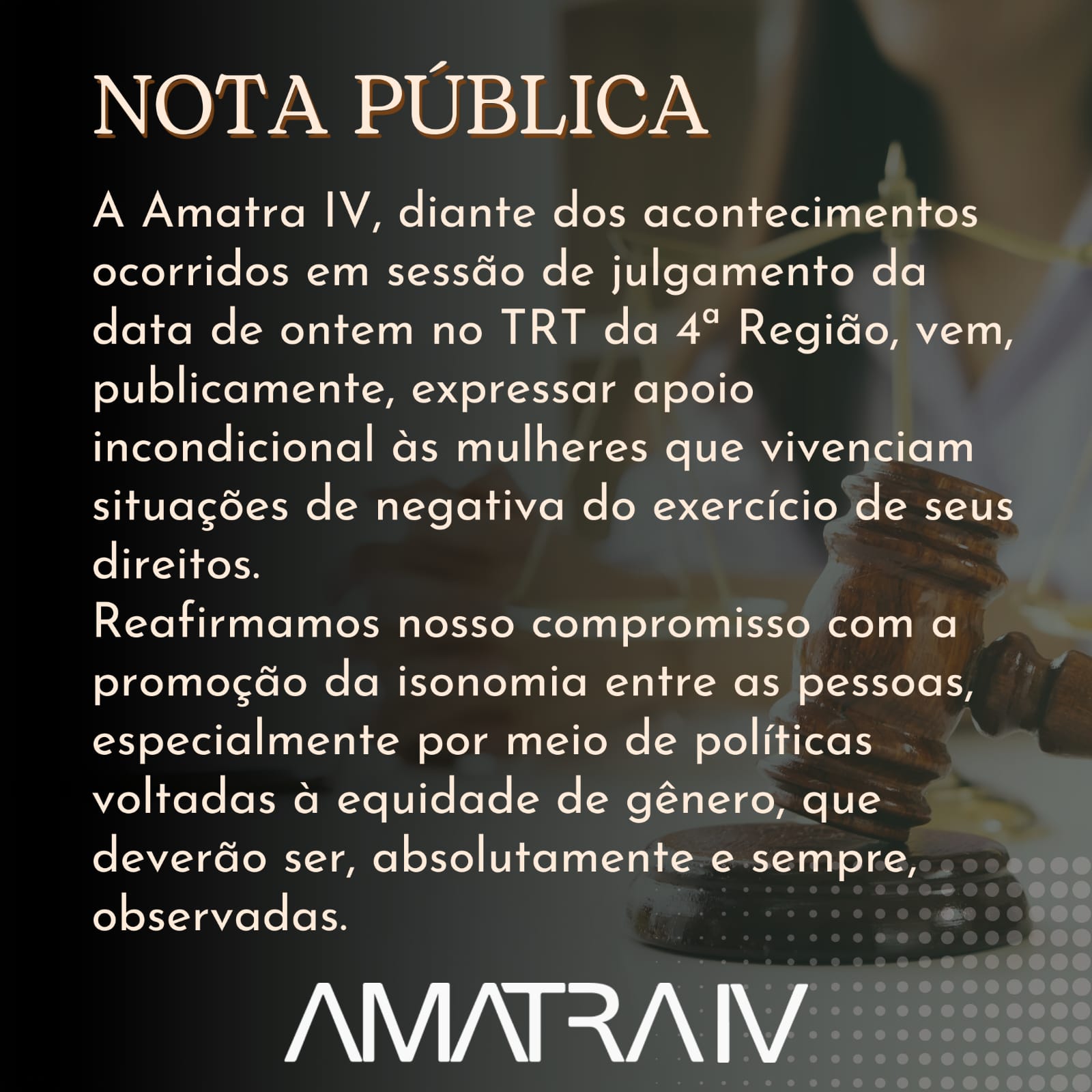 Nota em virtude do ocorrido na sessão de julgamento da 8a Turma de 27/06/24