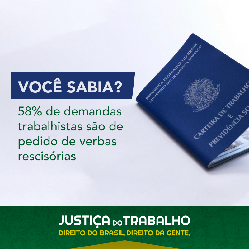 58% de demandas trabalhistas são de pedido de verbas rescisórias