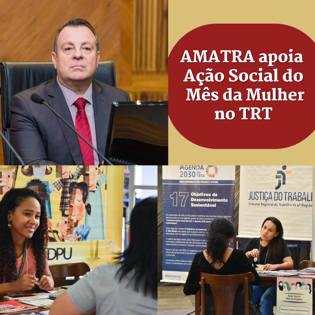 A AMATRA apoia Ação Social do Mês da Mulher no TRT